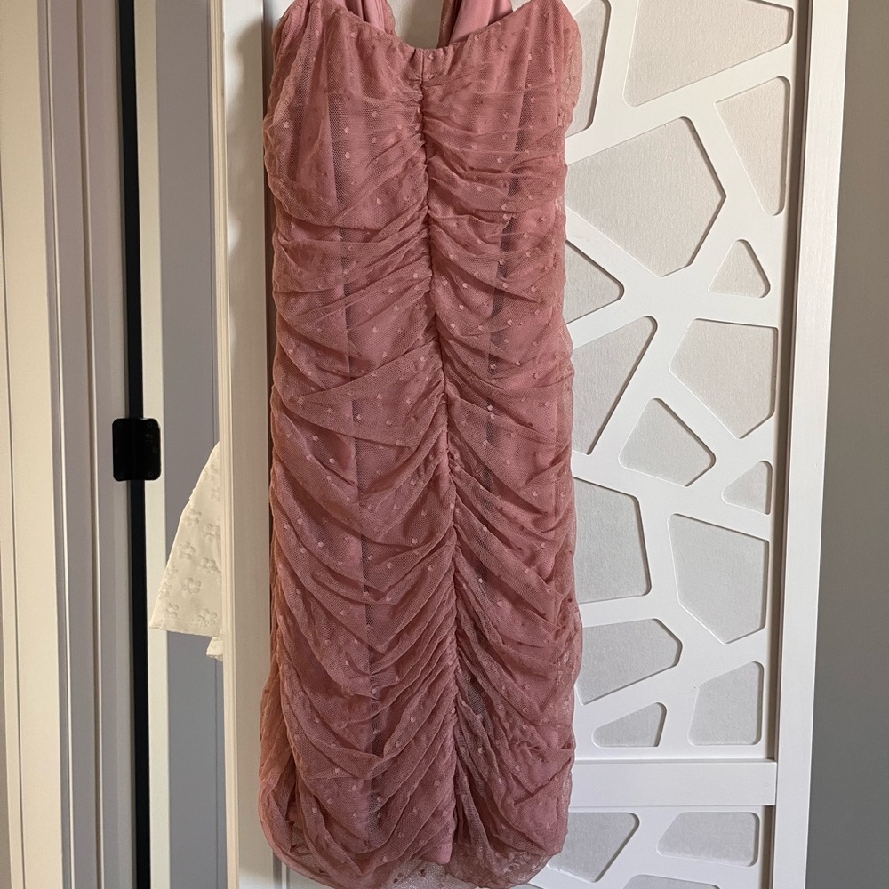 Lucy in the sky pink runched mini